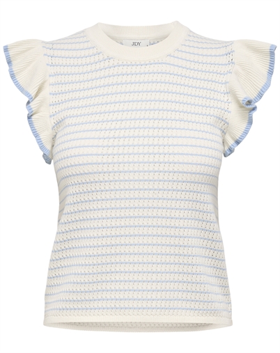 JDY - JDYCarice Frill Pullover Top - Cloud Dancer/Powder